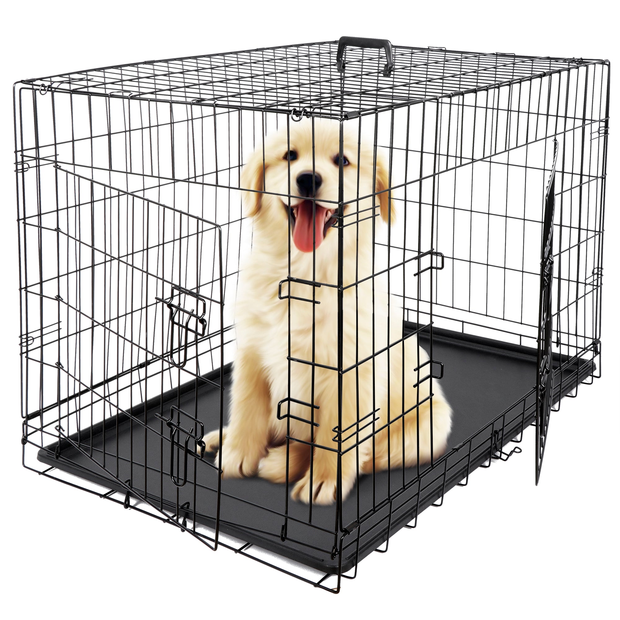 ZENY 36 inch Dog Crate Double Door Folding Metal Dog or Pet Crate Kennel