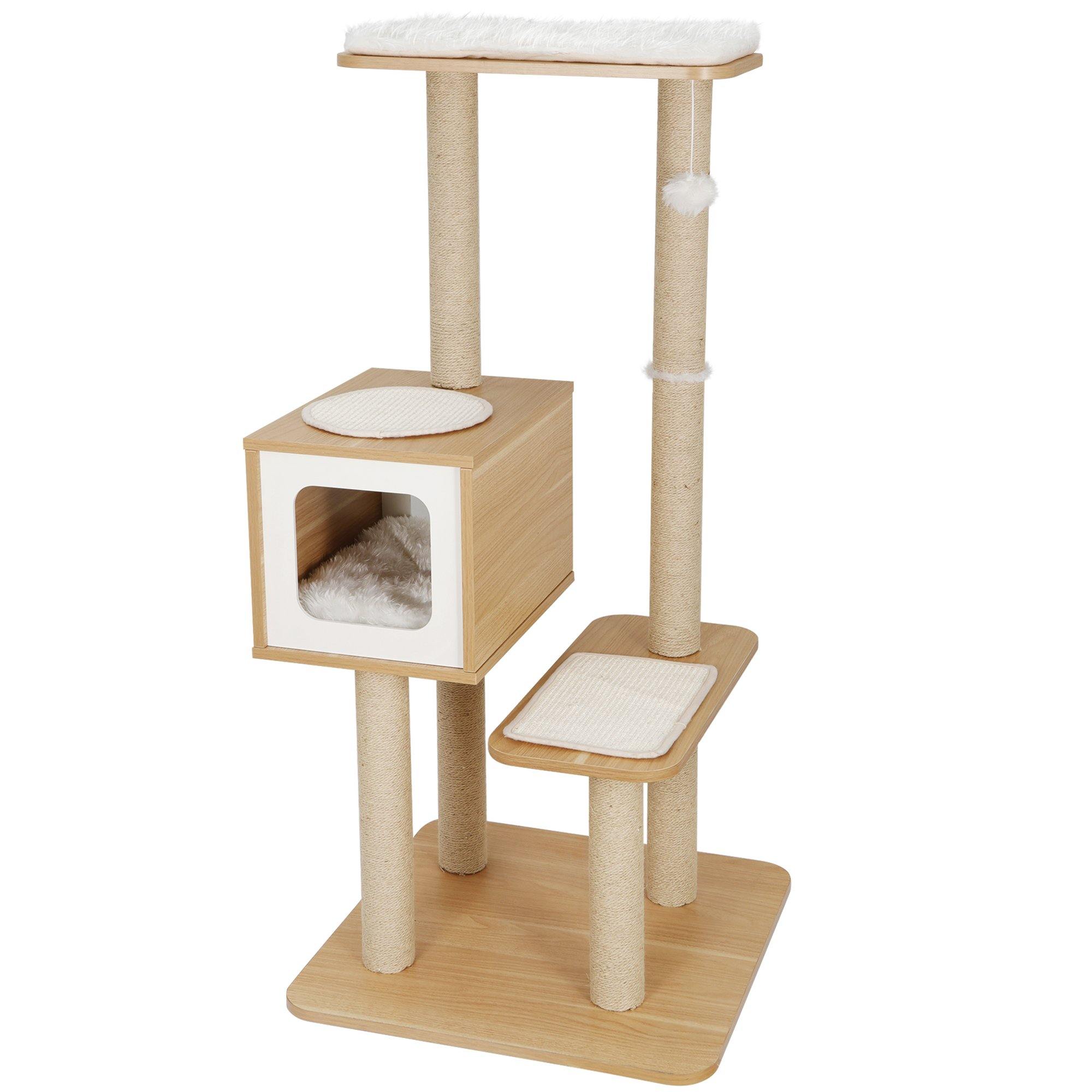 ZENY 47.9'' Cat Tree with Sisal Scratching Posts Perches Houses, Cat Tower Kitten Play House