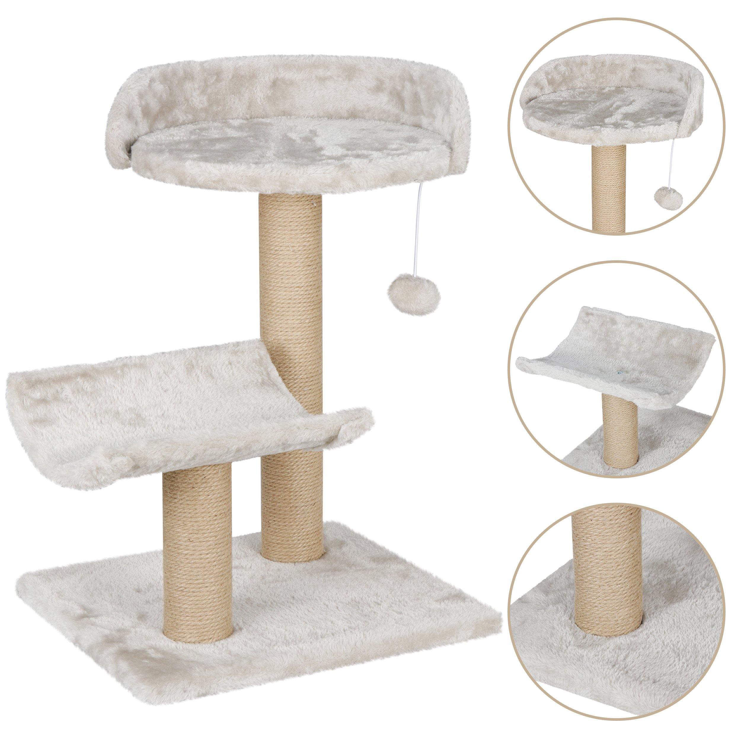 ZENY Cat Tree with Platform, Cat Tower Natural Sisal Scratching Posts Cat Activity Platform