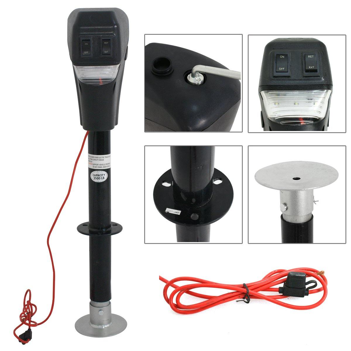 ZENY Electric Power Tongue Jack - 3500 Lbs Capacity Hardened Steel Gears Camper RV Trailer