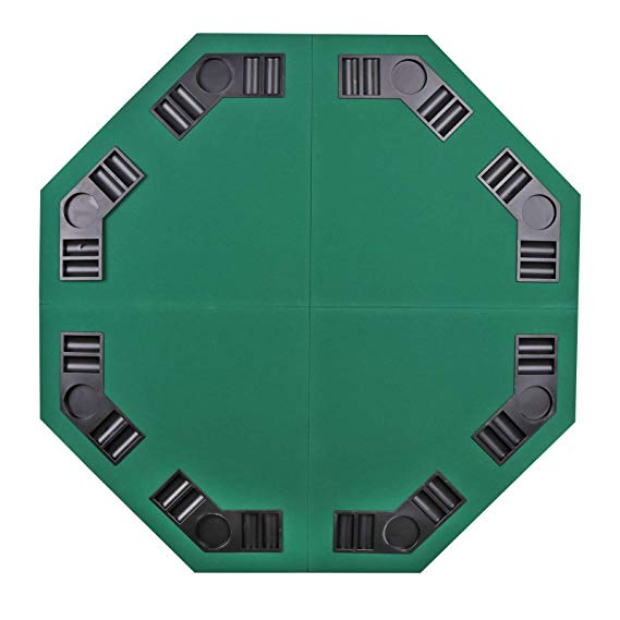 ZENY Foldable Poker Table Top Octagon 8 Players Blackjack Poker Card Game w/Carrying Bag