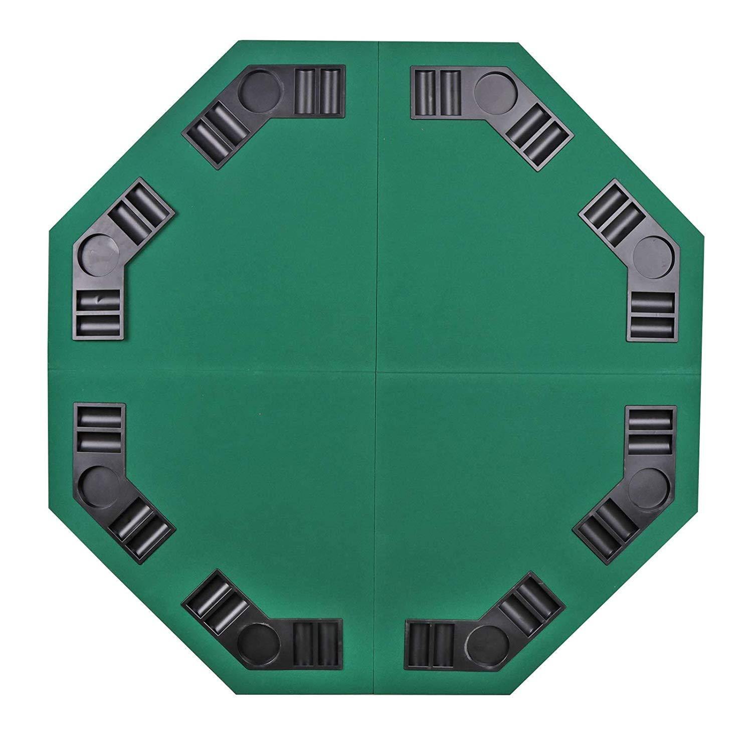 ZENY Foldable Poker Table Top Octagon 8 Players Poker Game Tabletop w/Carrying Bag