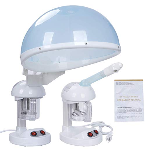 ZENY Portable 2 In 1 Hair and Facial Steamer with Bonnet Hood for Personal Home Use