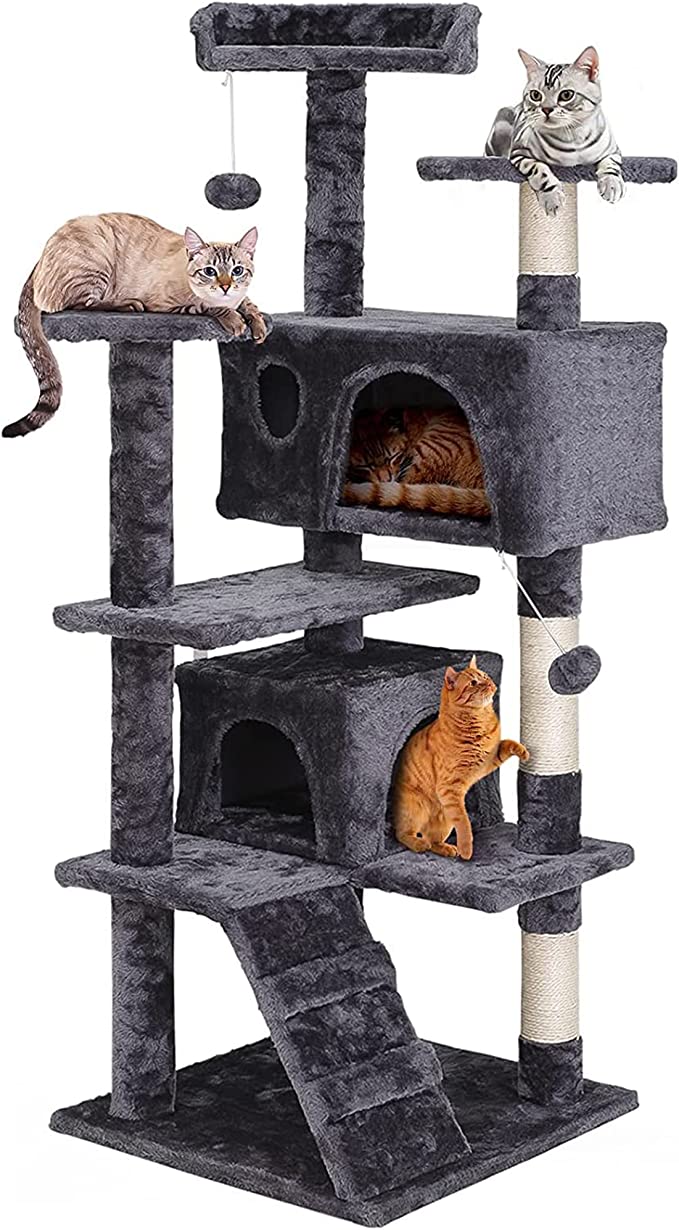 ZENY 53 Inch Cat Tree Multi-Level Cat House for Indoor Cats
