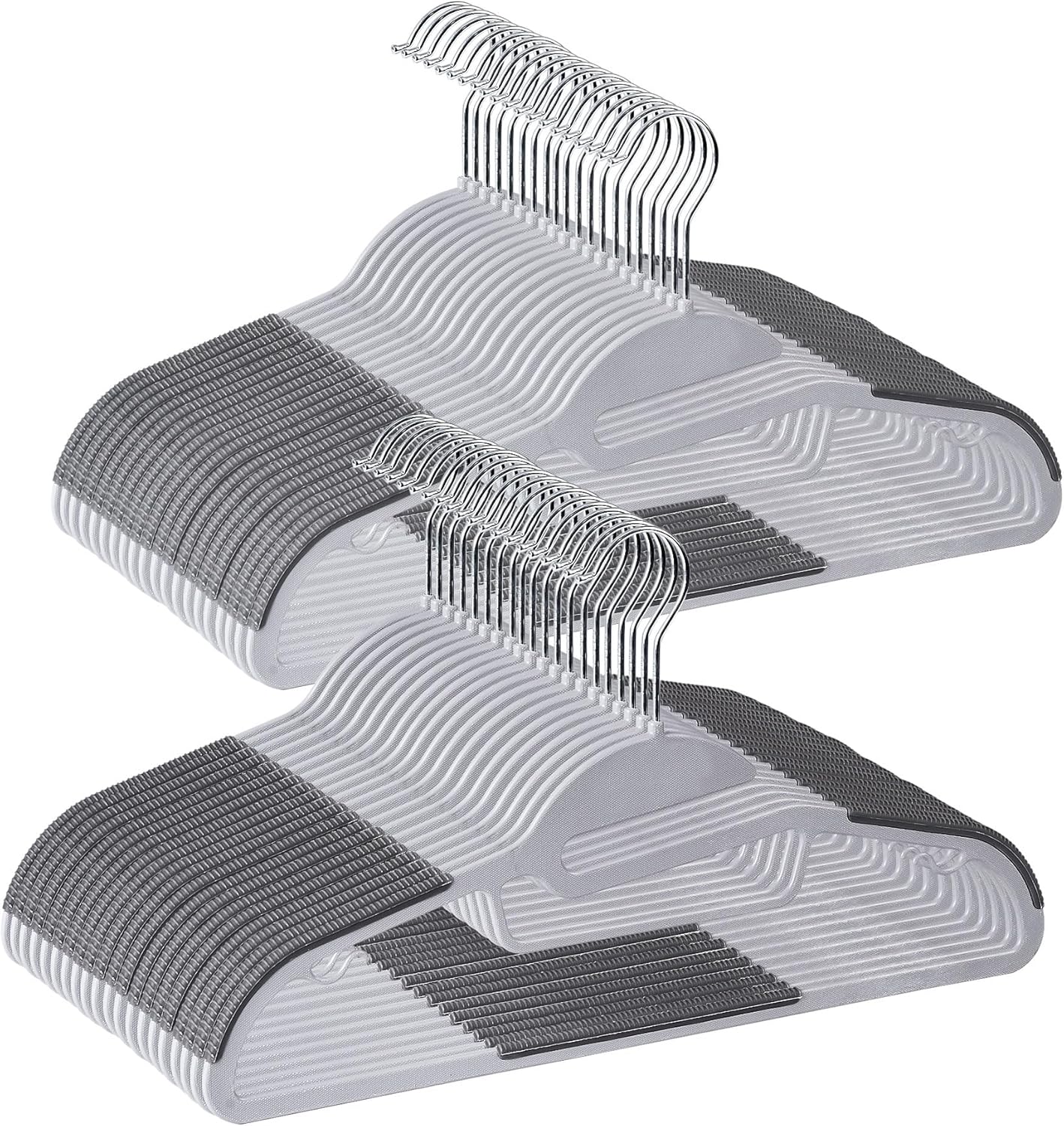 ZENY Plastic Hangers 50 Pack - Heavy Duty Hangers for Coats, Pants & Dress - Non Slip Suit Hangers - 360Swivel HookSpace Saving Clothes Hangers for Closet