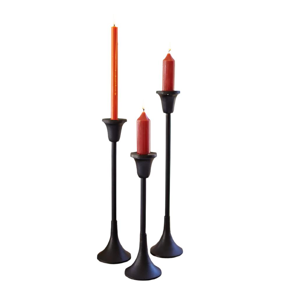 Black Metal Taper Candle Stand - FINAL SALE