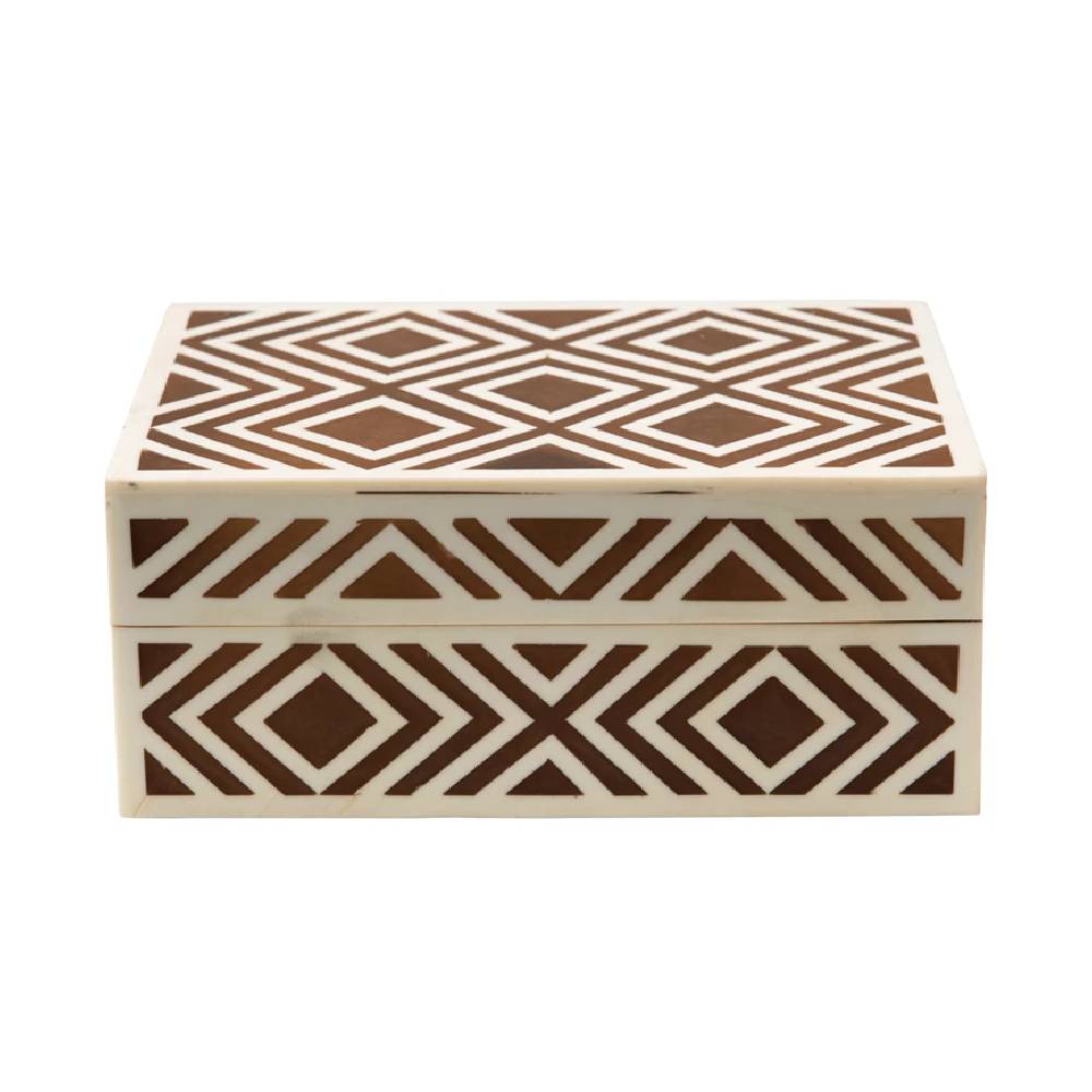 Resin Box with Lid and Pattern Inlay