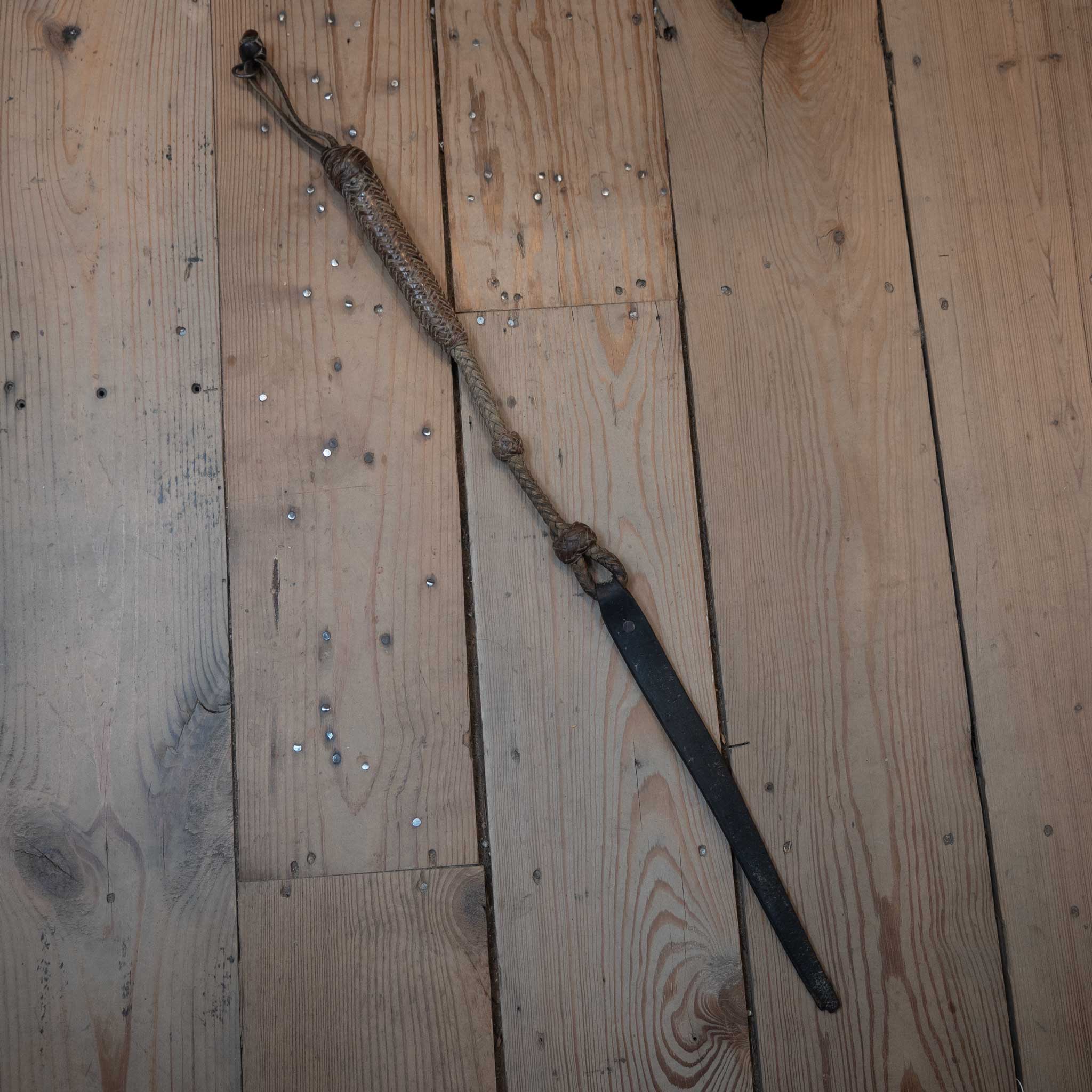 1950's - 1960's Braided Rawhide & Leather Quirt