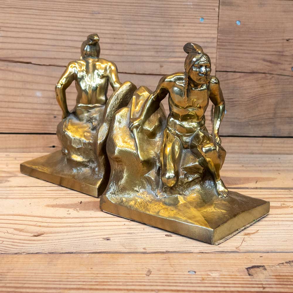Brass Native American Bookend