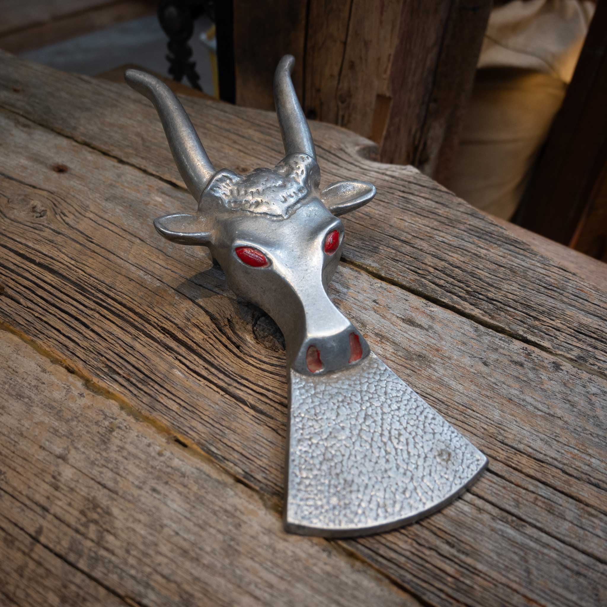 Mid Century Bull Boot Jack w/ Red Eyes
