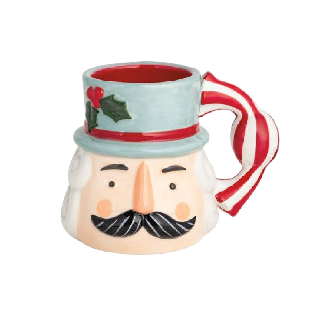 Mud Pie Blue Nutcracker Candy Handle Mug