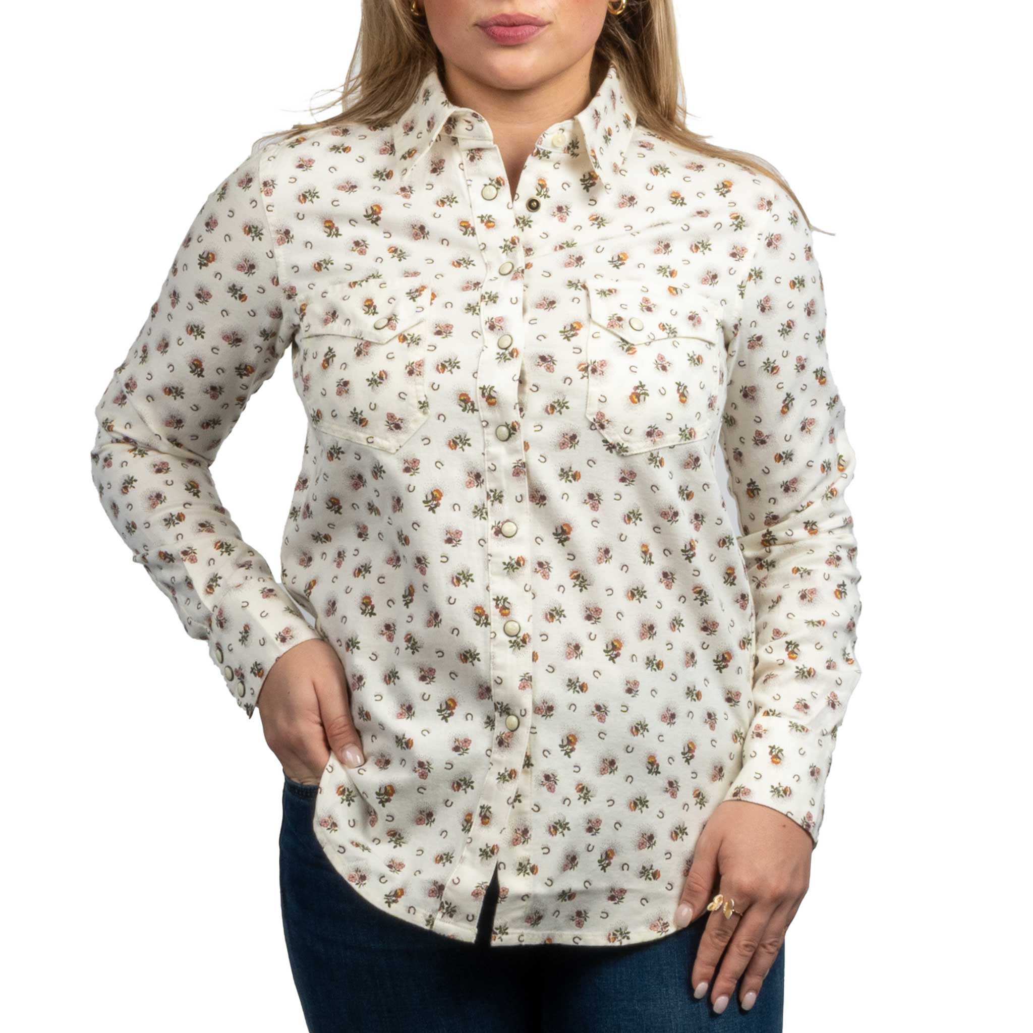 Pendleton Women's Gambler Floral Pearl Snap Western Shirt