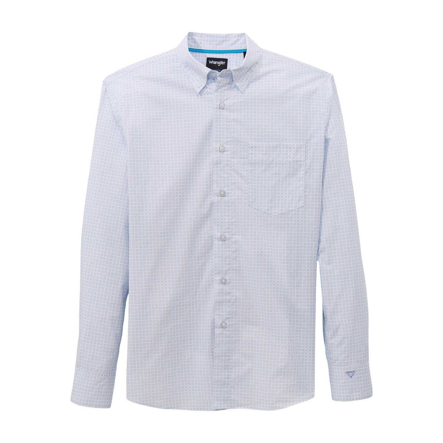 Wrangler Men's Cody Johnson Pale Blue Squared Button Down Shirt