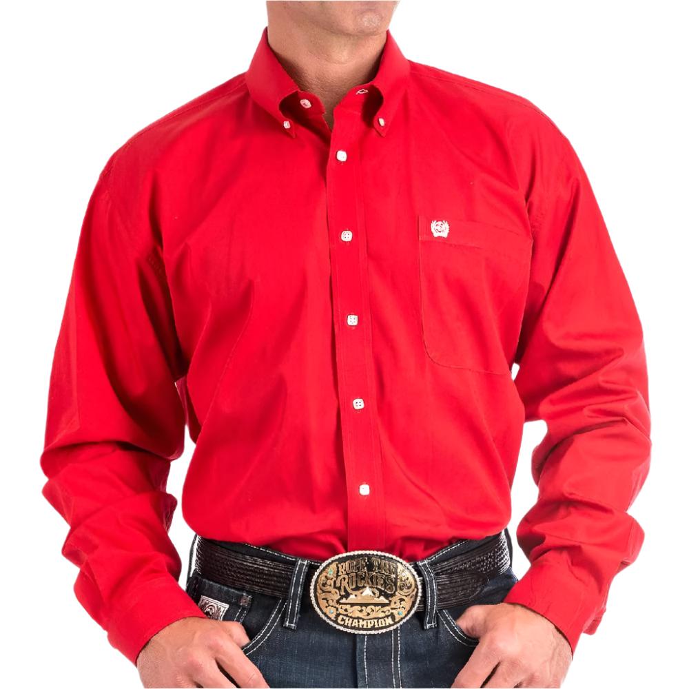 Cinch Men's Solid Red Button Shirt