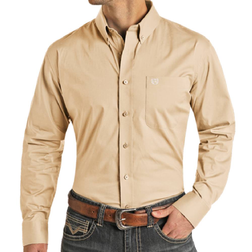 Panhandle Men's Solid Button Shirt