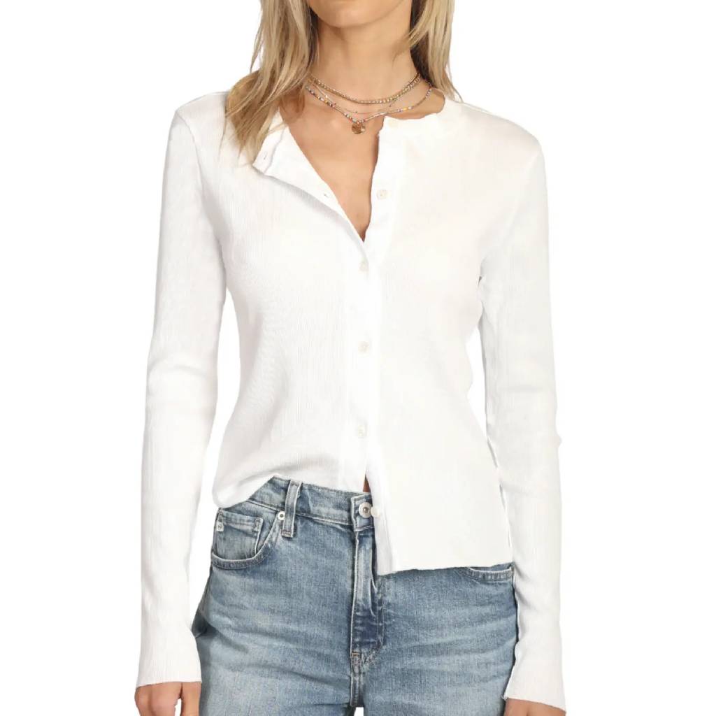 Dylan Rowan Rib Cardigan - Vintage White - FINAL SALE*