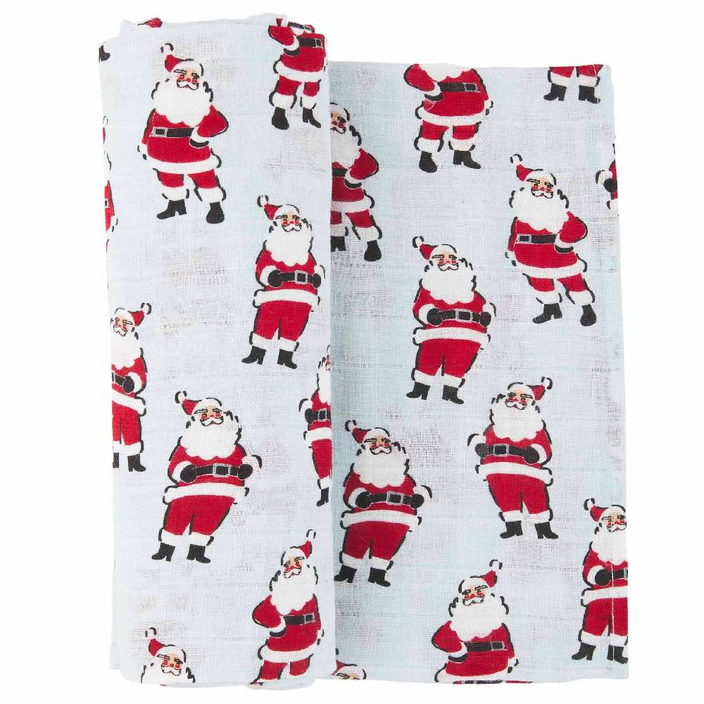Mud Pie Vintage Santa Swaddle Blanket