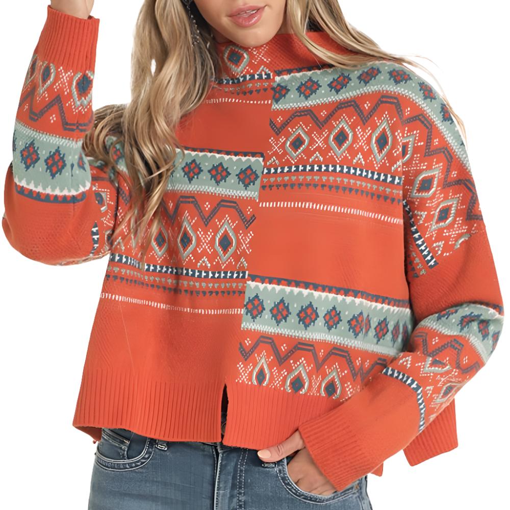 Rock & Roll Denim Women's Modern Aztec Sweater