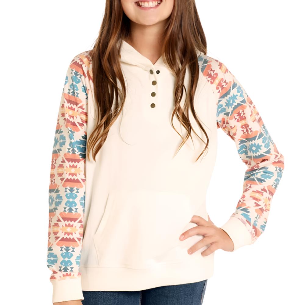 Rock & Roll Denim Girl's Aztec Sleeve Hoodie