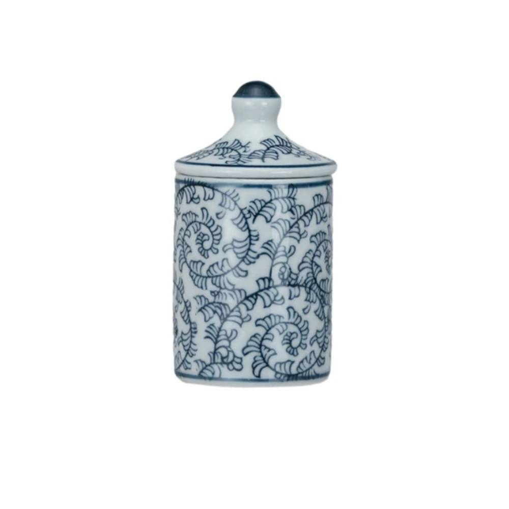 Hand-Painted Stoneware Leaves Spice Jar