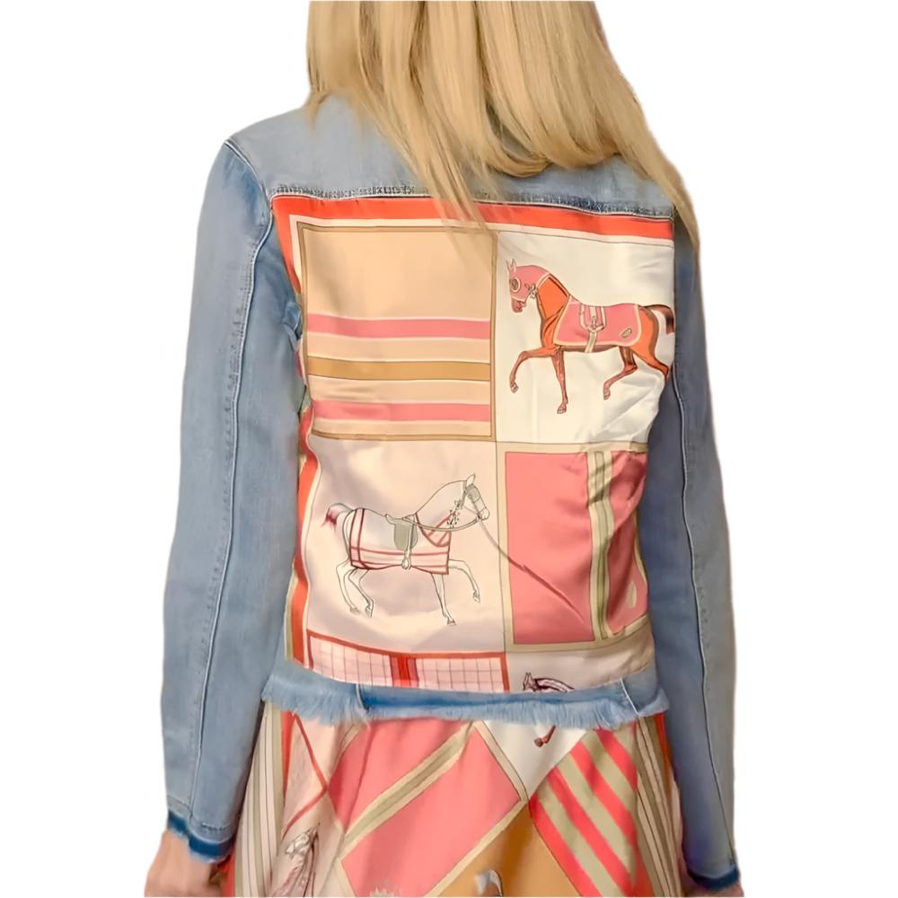 Stacy Bradley Coral Horse Denim Jacket