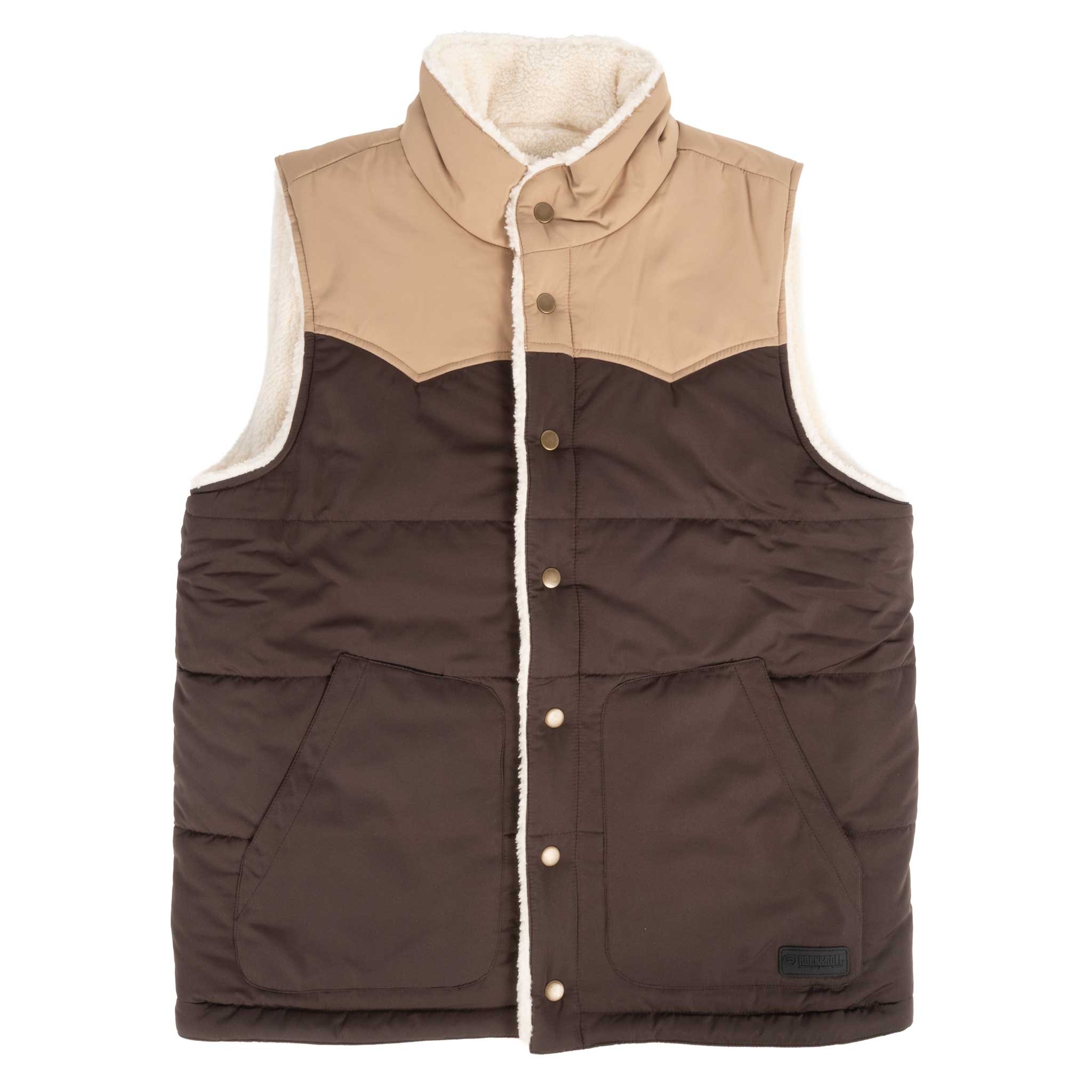 Rock & Roll Denim Men's Berber Lined Puffer Vest