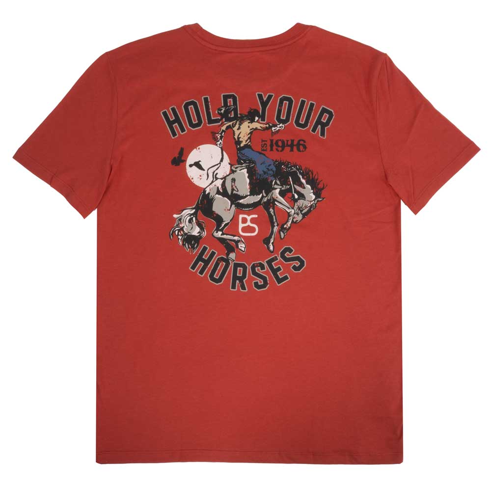 Panhandle Slim Men's Bucking Bronc Graphic Tee -  Rust