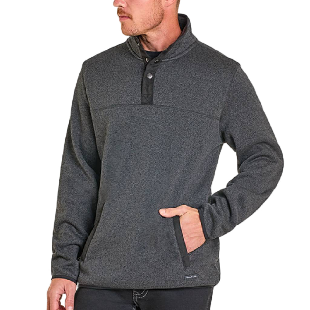 Panhandle Slim Men's Melange Henley Pullover - Black