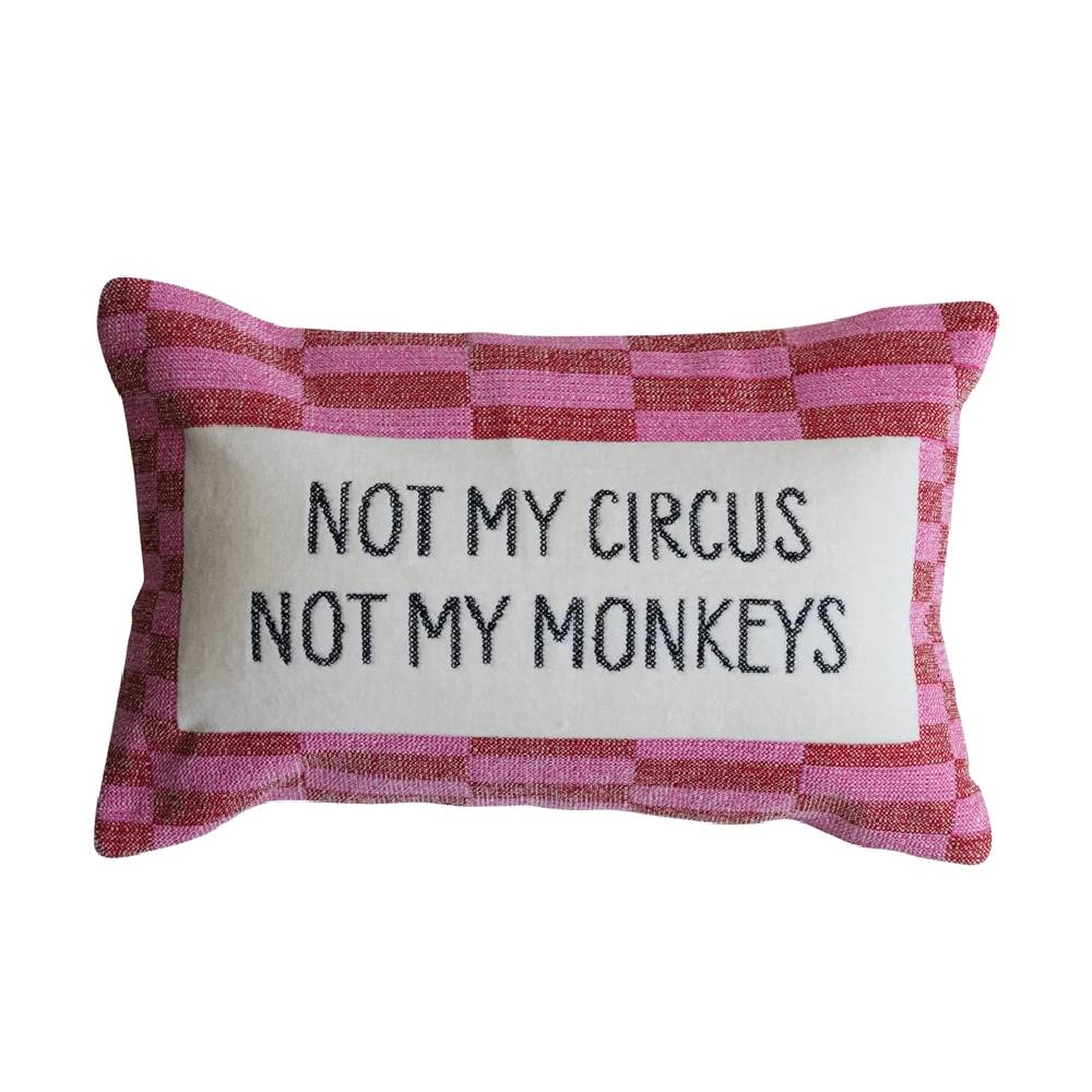 "Not My Circus..." Cotton Velvet Lumbar Pillow