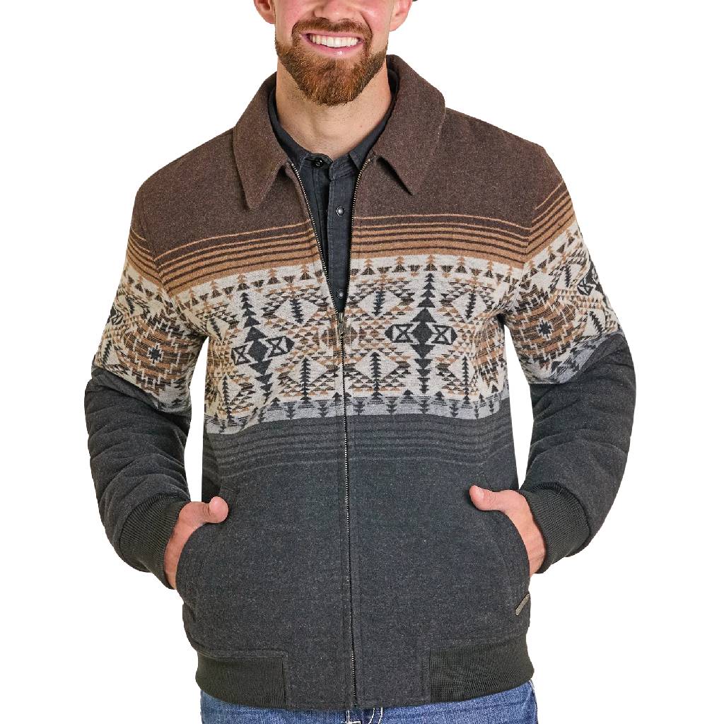 Panhandle Slim Men's Jacquard Border Bomber Jacket