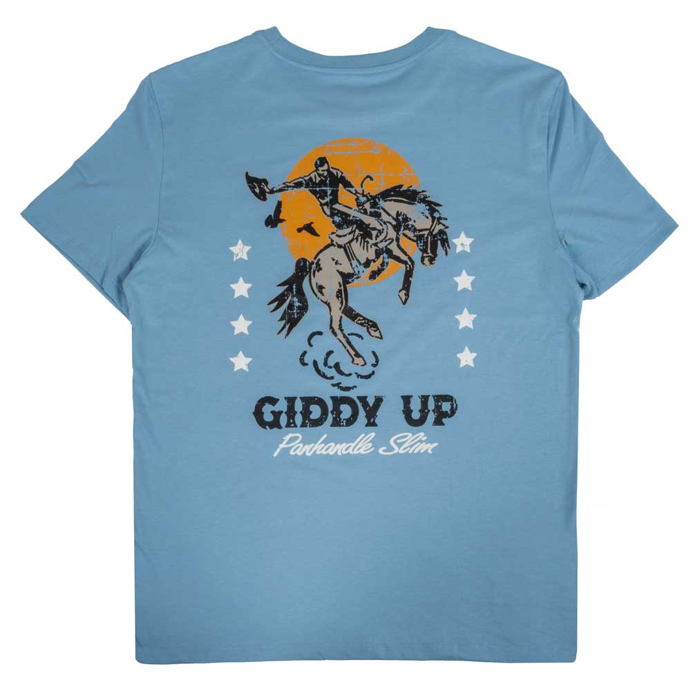 Panhandle Slim Men's Bucking Bronc Graphic Tee - Blue