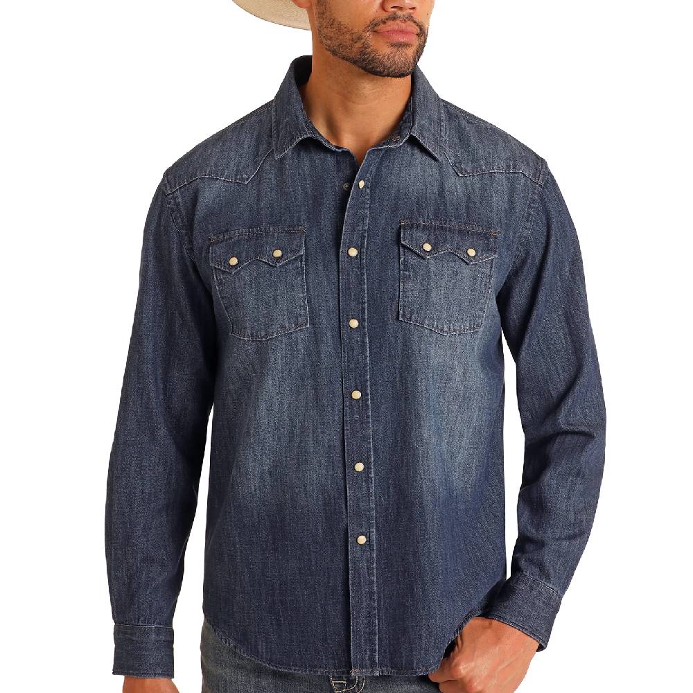 Panhandle Slim Men's Modern Vintage Denim Snap Shirt