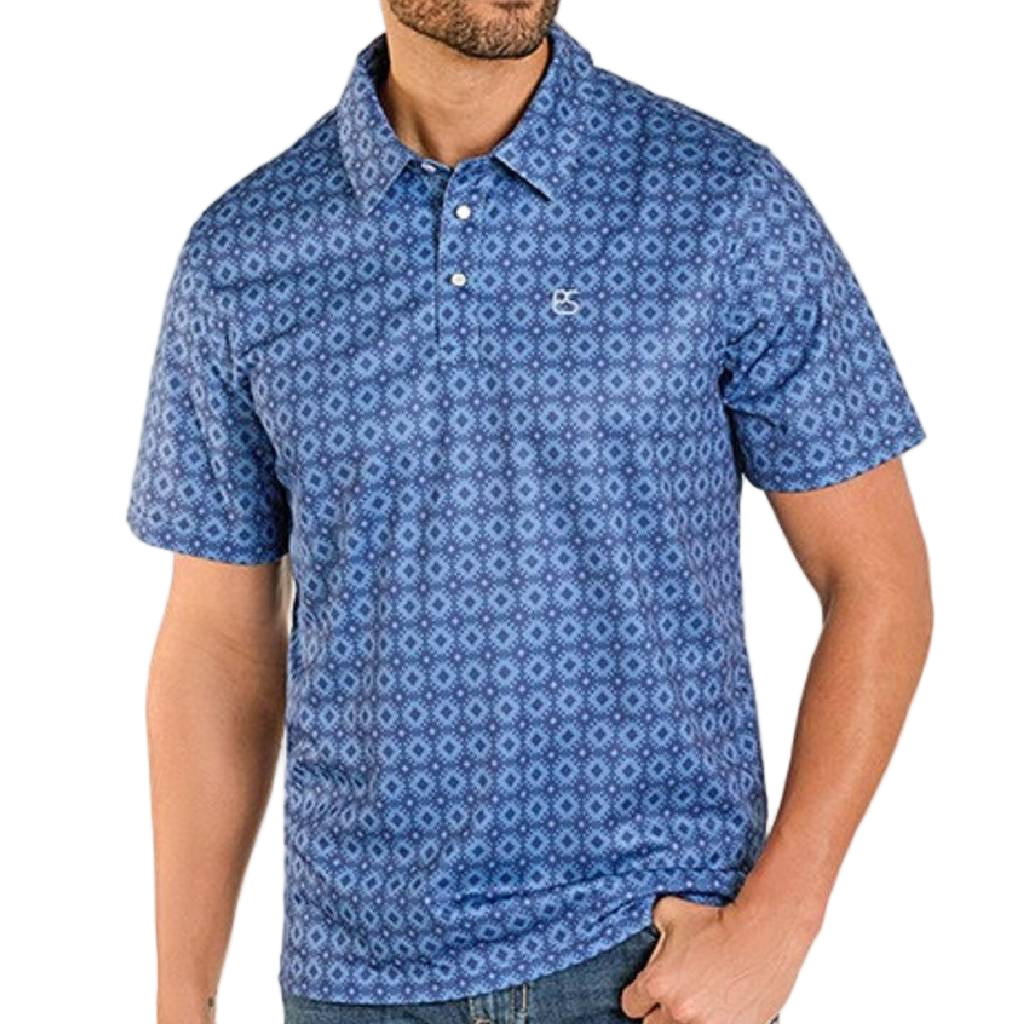Panhandle Slim Mens' Aztec Print Pearl Snap Polo Shirt