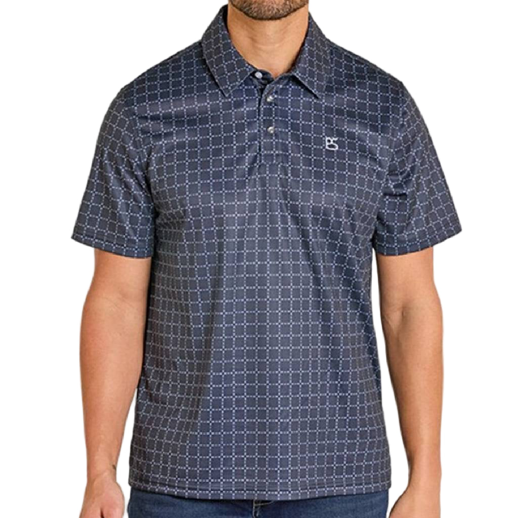 Panhandle Slim Men's Black Print Snap Polo Shirt