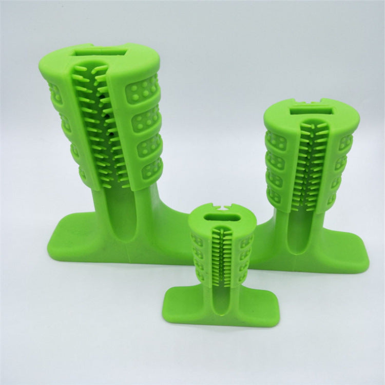 Color: Green, Size: Medium dog toothbrush - Amazon Hot Sale Hot Sale Dog Toothbrush Dog Supplies Molar Rod Pet Rubber Molar Tooth Cleaning Toy