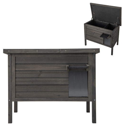 CozyPaws Outdoor Insulated Cat House  All-Season Warmth & Protection in Gray