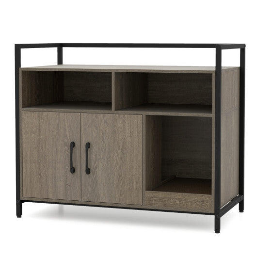 WhiskerHide Luxe Cat Washroom with Double Doors & Scratch Pad  Elegant Oak Finish