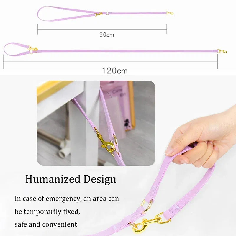 Color: PURPLE, Size: S - Puppy Harness with Multifunction Leash Set Dog Harness Vest for Small Dogs No Pull Step in Harness for Extra Small Dogs 2024 New