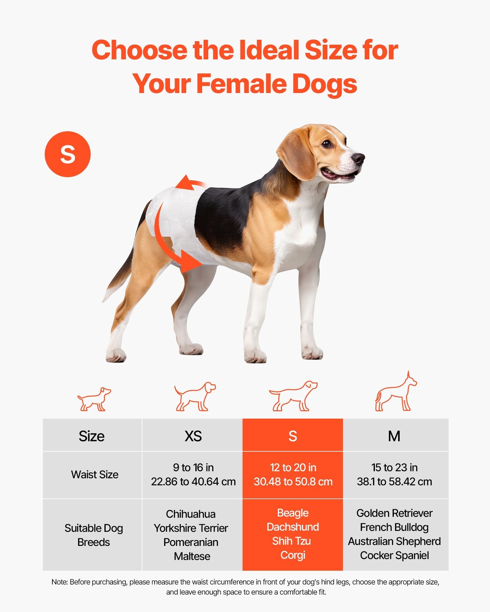 GlamourDry Disposable Female Dog Diapers  360 Leak-Proof Super Absorbent Design with Wetness Indicator (Size S, 144 Count)