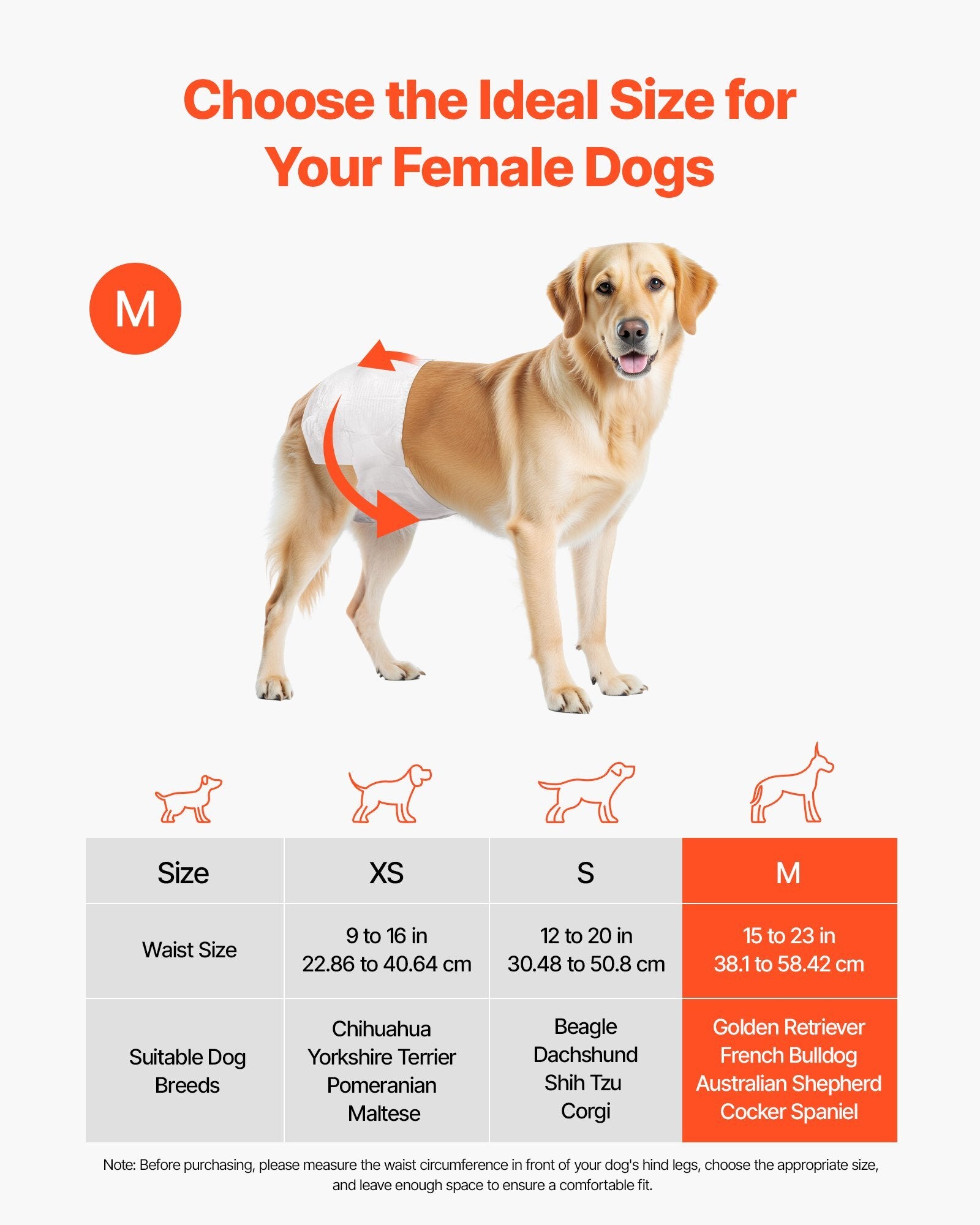 GlamourGuard Disposable Female Dog Diapers  360 Leak-Proof Comfort Wraps (Medium, 144 Count)