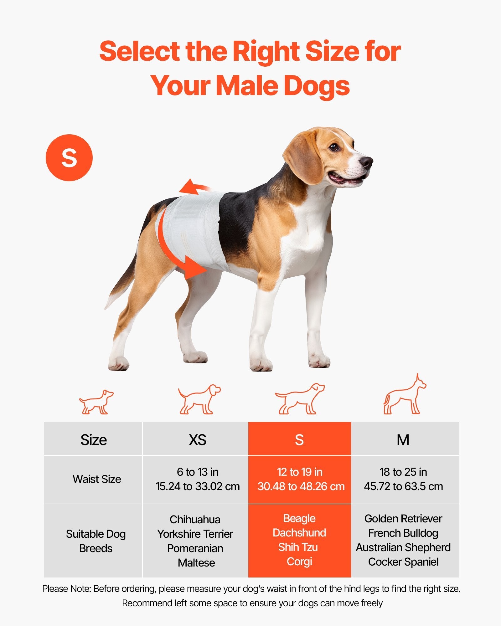 VEVOR Disposable Male Dog Diapers | 96-Count (2 Packs of 48) Small Belly Bands with 360 Leak-Proof Fit & Wetness Indicator  Super Absorbent Wraps for Training, Heat & Incontinence