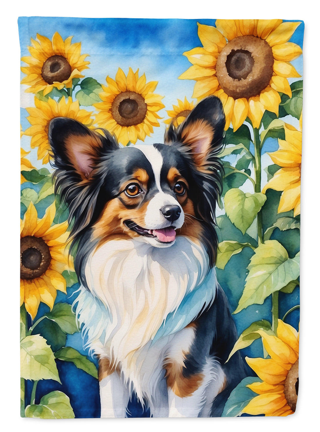 Papillon in Sunflowers Garden Flag