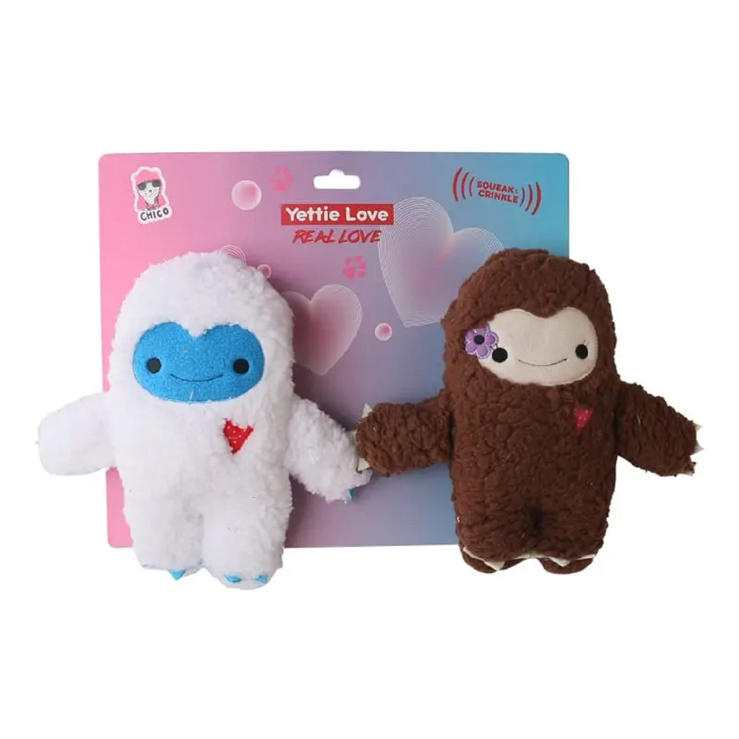 Yeti & Snowman Plush Dog Toy Gift Set  with Squeaker & Crinkle Paper for Interactive Winter Fun