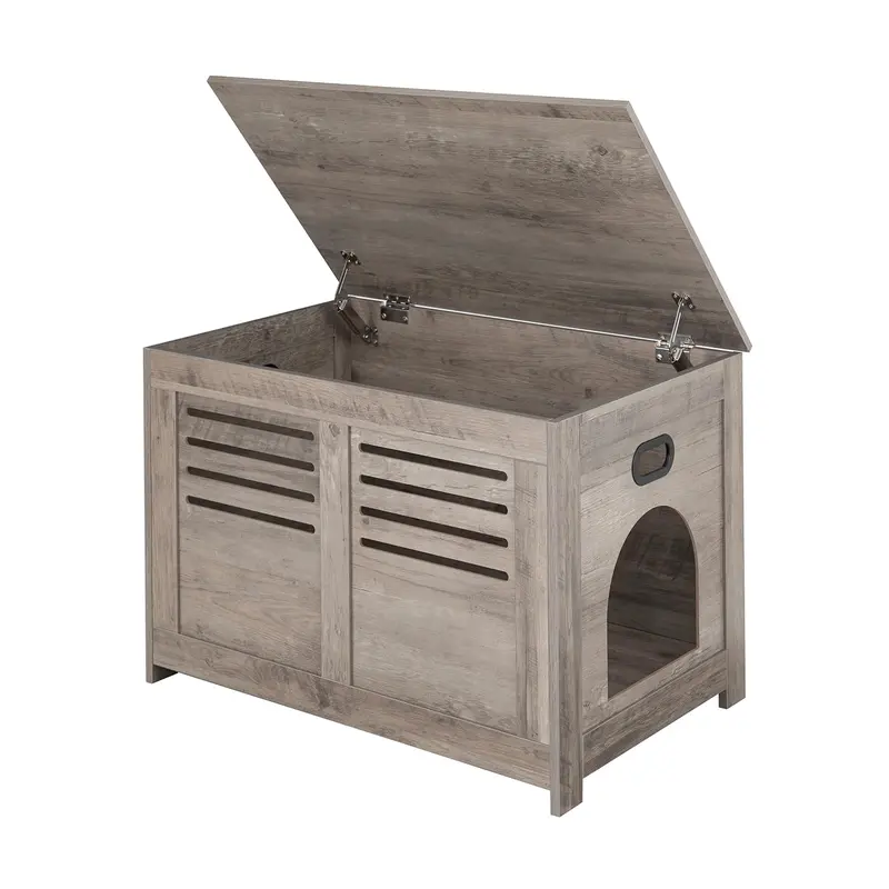 Dinzi Lvj Litter Box Enclosure, Flip Top Litter Box Furniture, Good Ventilation, Hidden Cat Washroom, 27.6'' L X 19.7'' W X 19.7