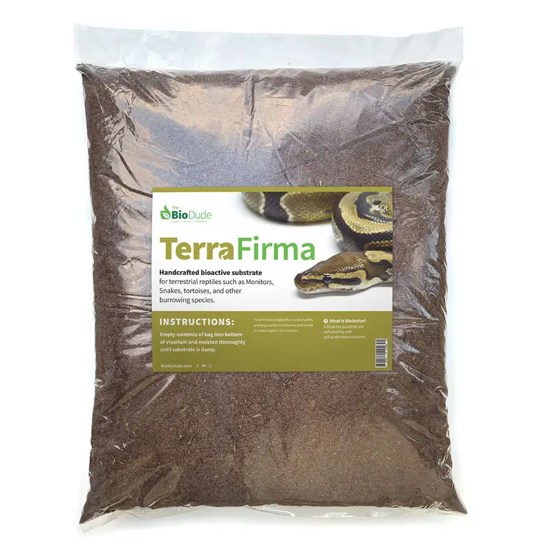 The Bio Dude Terra Firma Reptile Substrate 36 Quarts For Terrariums And Vivariums. Bioactive Habitat Substrate For Ball Pythons,