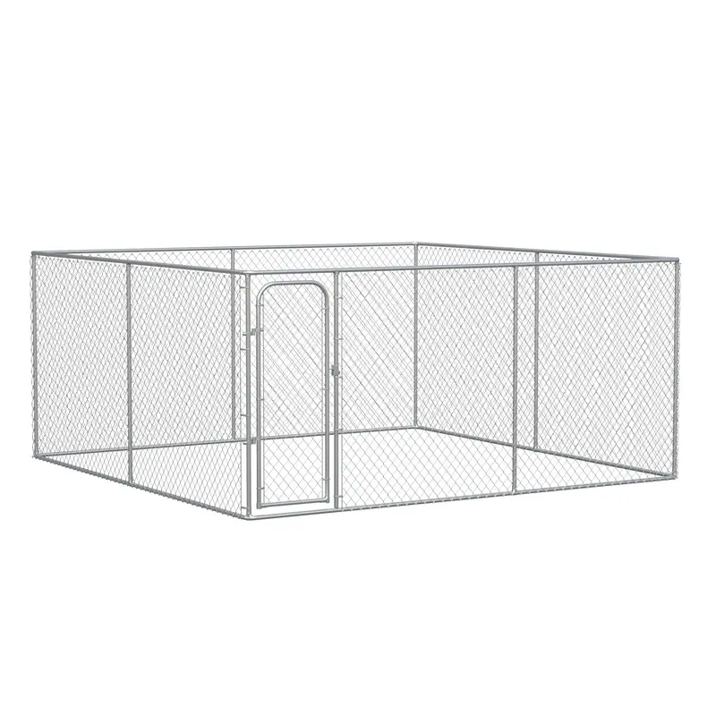 PawHut 172.2 Sq. Ft. Dog Playpen Outdoor, Walk-in Dog Run Kennel Puppy Exercise Pen with Galvanized Steel Frame, for Small and M