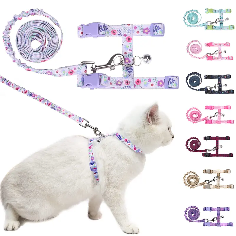 BEAUTYZOO Cat Harness and Leash Set Escape Proof for Walking, Kitten Soft Adjustable Vest Harnesses for Small Medium Large Cats,