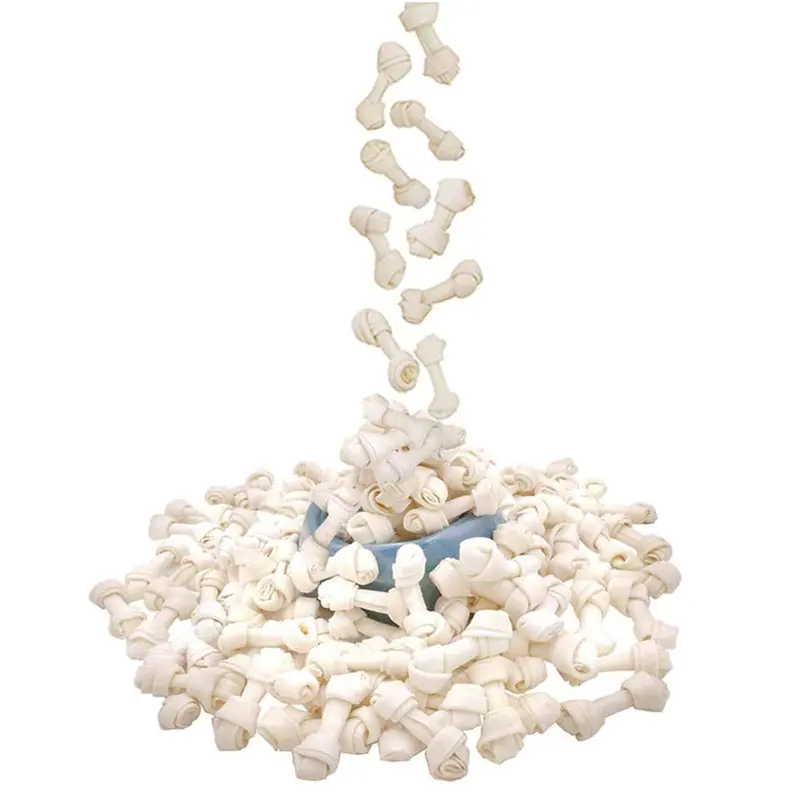 MON2SUN Dog Rawhide Knot Bones Small Rawhide Bones Mini Dog Chew Bones Natural 2.5 Inch 100 Count for Puppy and Small Dogs
