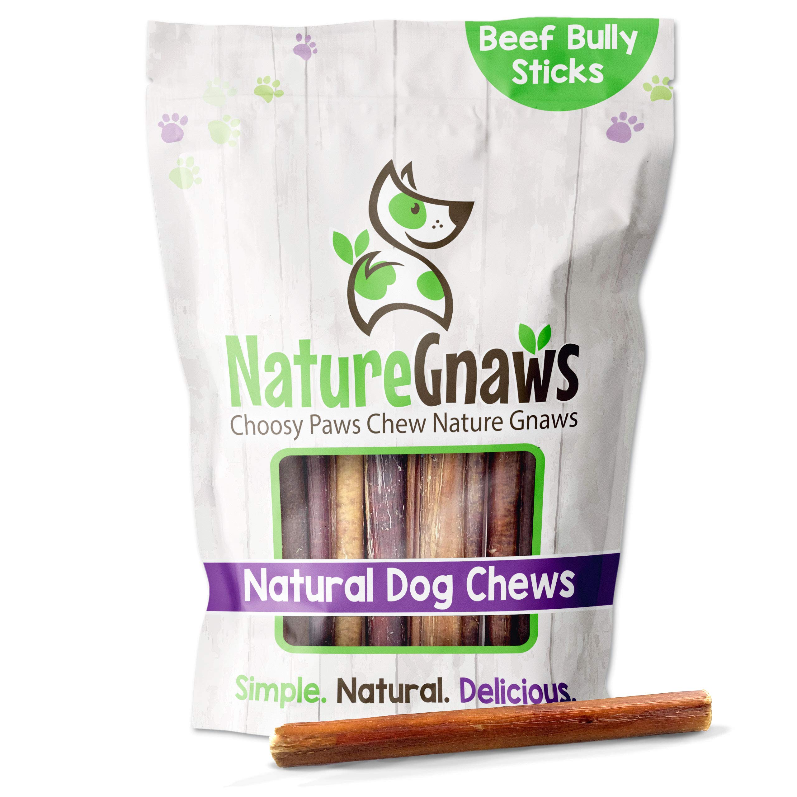 Nature Gnaws Small Bully Sticks for Dogs - Premium Natural Beef Dental Bones - Long Lasting Dog Chew Treats for Small Dogs & Pup