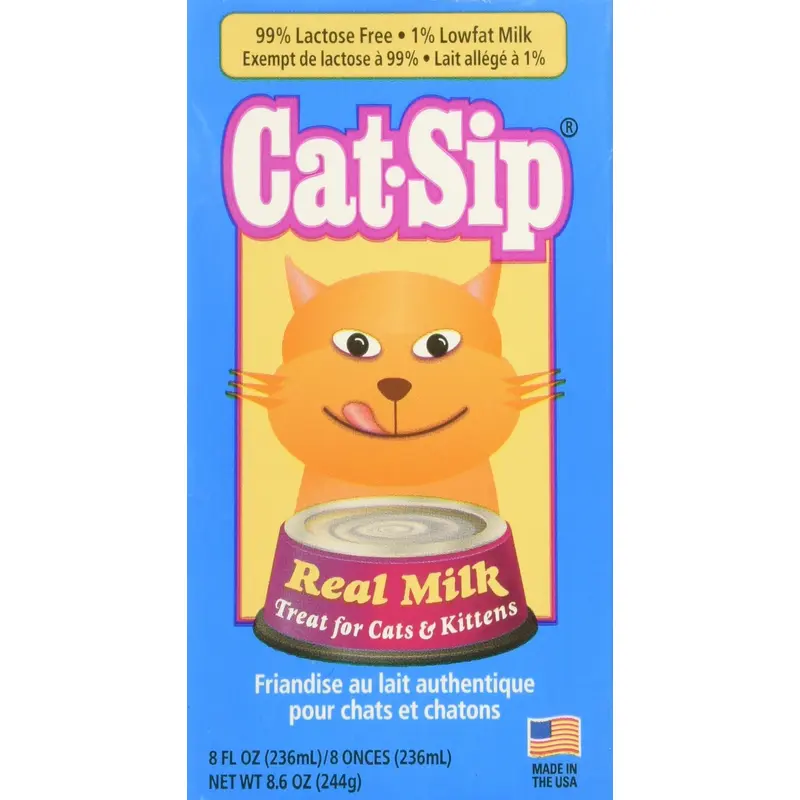 (12 Pack) Cat Sip Real Milk Treat for Cats and Kittens, 8 Oz